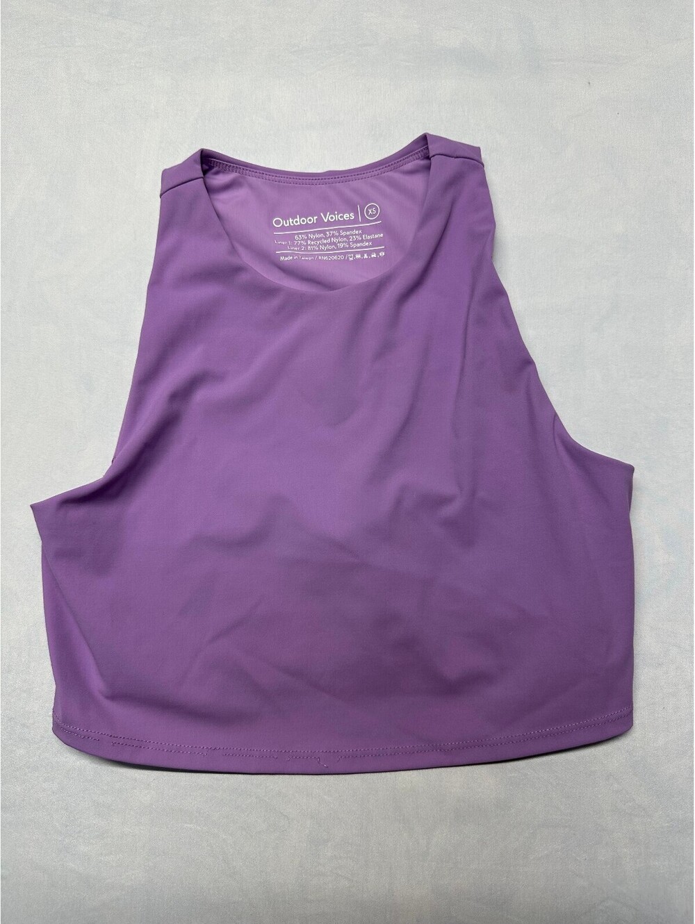 Outdoor Voices High-Neck Compression Crop Tank Top Purple Size XS EUC